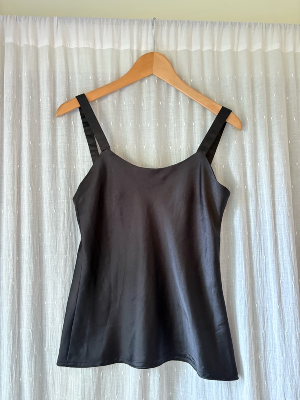 Vintage Ann Hobbs for Cattiva Black Satin Camisole Tank Top